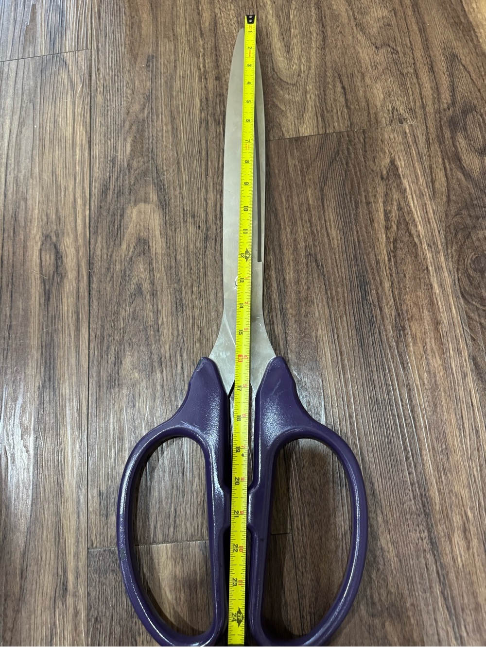 25” purple Ribbon cutting scissors with silver blade. (D1)